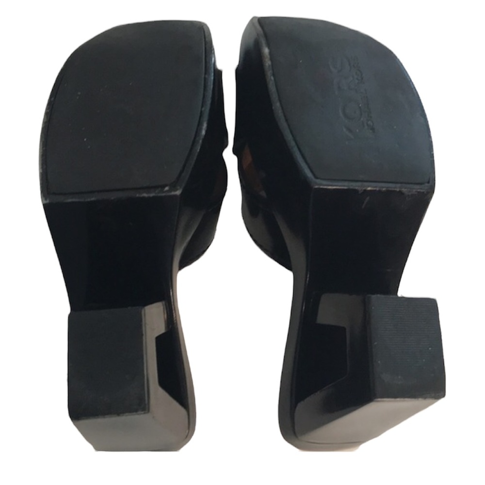 KORS Michael Kors Black Patent Platform Mule Sandals - Picture 7 of 12